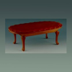 oval table beveled edge l-xv cherrywoodt miniature furniture 1:12