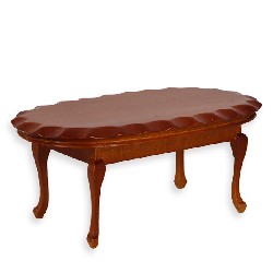 oval table beveled edge l-xv cherrywoodt miniature furniture 1:12