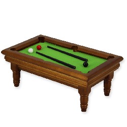 billard walnut (not glue queue+balls) miniature 1:12, Furniture