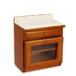 kitchen stove, walnut miniature furniture 1:12